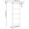 Slankios durys Balta ir juoda 93 x 232 cm