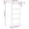 Slankios durys ORKDAL 93 x 202 cm Balta ir juoda