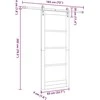 Slankios durys 83 x 202 cm Tvirtos pušies mediena ir stiklas