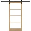 Slankios durys Natūrali ir juoda 93 x 202 cm