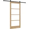 Slankios durys 93 x 202 cm Tvirtos pušies mediena ir stiklas