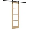 Slankios durys 61 x 198,5 cm Tvirtos pušies mediena ir stiklas
