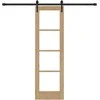 Slankios durys 61 x 198,5 cm Tvirtos pušies mediena ir stiklas