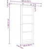 Slankios durys ORKDAL Balta ir juoda 83 x 211 cm