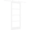 Slankios durys 83 x 202 cm Tvirtos pušies mediena ir stiklas