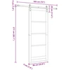 Slankios durys 86 x 211 cm Pušies medienos masyvas