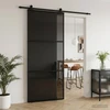 Slankios durys 90 x 205 cm Grūdintas stiklas ir aliuminis