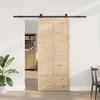 Slankios durys 90 x 208 cm Pušies medienos masyvas Natūrali