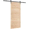 Slankios durys 90 x 208 cm Pušies medienos masyvas Natūrali