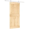 Slankios durys 90 x 210 cm Natūrali ir Balta