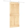 Slankios durys 90 x 210 cm Natūrali ir Balta