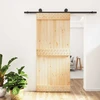 Slankios durys 90 x 210 cm Natūrali ir juoda