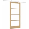 Slankios durys 93 x 202 cm Tvirtos pušies mediena ir stiklas