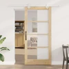 Slankios durys 93 x 202 cm Tvirtos pušies mediena ir stiklas