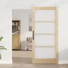 Slankios durys 93 x 202 cm Tvirtos pušies mediena ir stiklas