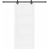 Slankios durys 93 x 211 cm Apdirbta mediena Balta ir juoda