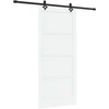 Slankios durys 93 x 211 cm Apdirbta mediena Balta ir juoda