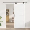 Slankios durys 93 x 211 cm Apdirbta mediena Balta ir juoda