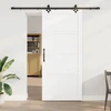 Slankios durys 93 x 211 cm Apdirbta mediena Balta ir juoda
