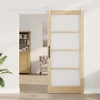 Slankios durys 93 x 211 cm Tvirtos pušies mediena ir stiklas