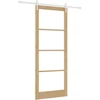 Slankios durys 93 x 232 cm Tvirtos pušies mediena ir stiklas