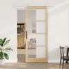 Slankios durys 93 x 232 cm Tvirtos pušies mediena ir stiklas