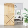 Slankios durys 95 x 210 cm Natūrali ir Balta