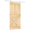 Slankios durys 95 x 210 cm Natūrali ir Balta