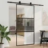 Stiklinės durys Dryžuotas Juoda 102,5 x 2 x 205 cm Aliuminis