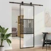 Stiklinės durys „Fretwork“ Juoda 76 x 2 x 205 cm Aliuminis
