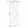 Slankios durys NARVIK 85 x 210 cm (152,5 cm) Natūrali ir juoda