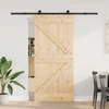 Slankios durys NARVIK Natūrali ir juoda 95 x 210 cm (213,5 cm)