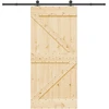 Slankios durys NARVIK Natūrali ir juoda 95 x 210 cm (213,5 cm)