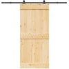 Slankios durys NARVIK Natūrali ir juoda 95 x 210 cm (213,5 cm)