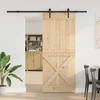 Slankios durys NARVIK Natūrali ir juoda 95 x 210 cm (213,5 cm)