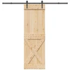 Slankios durys NARVIK Natūrali ir juoda 70 x 210 cm (213,5 cm)