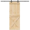 Slankios durys NARVIK Natūrali ir juoda 85 x 210 cm (213,5 cm)