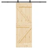 Slankios durys NARVIK Natūrali ir juoda 70 x 210 cm (213,5 cm)
