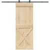 Slankios durys NARVIK Natūrali ir juoda 85 x 210 cm (213,5 cm)