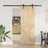 Slankios durys NARVIK Natūrali ir juoda 85 x 210 cm (213,5 cm)