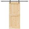 Slankios durys NARVIK Natūrali ir juoda 95 x 210 cm (213,5 cm)