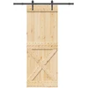 Slankios durys NARVIK Natūrali ir juoda 85 x 210 cm (152,5 cm)