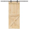 Slankios durys NARVIK Natūrali ir juoda 95 x 210 cm (213,5 cm)