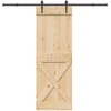 Slankios durys NARVIK Natūrali ir juoda 80 x 210 cm (213,5 cm)