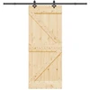Slankios durys NARVIK Natūrali ir juoda 85 x 210 cm (213,5 cm)