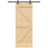 Slankios durys NARVIK Natūrali ir juoda 80 x 210 cm (152,5 cm)