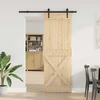 Slankios durys NARVIK Natūrali ir juoda 80 x 210 cm (152,5 cm)