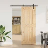 Slankios durys NARVIK Natūrali ir juoda 85 x 210 cm (152,5 cm)