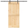 Slankios durys NARVIK Natūrali ir juoda 90 x 210 cm (213,5 cm)