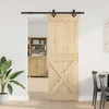 Slankios durys NARVIK Natūrali ir juoda 80 x 210 cm (152,5 cm)